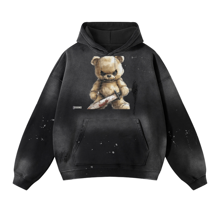 Velvet Essence Frayed Fleece Hoodie