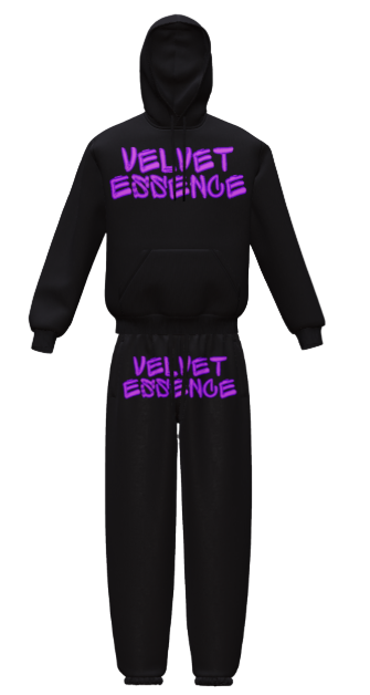 Velvet Essence Flocking Embroidery Tracksuit